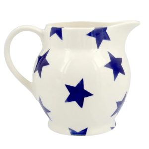 Jug: 0.315 Litre Emma Bridgewater Blue Star 1/2 Pint Jug, Ceramic