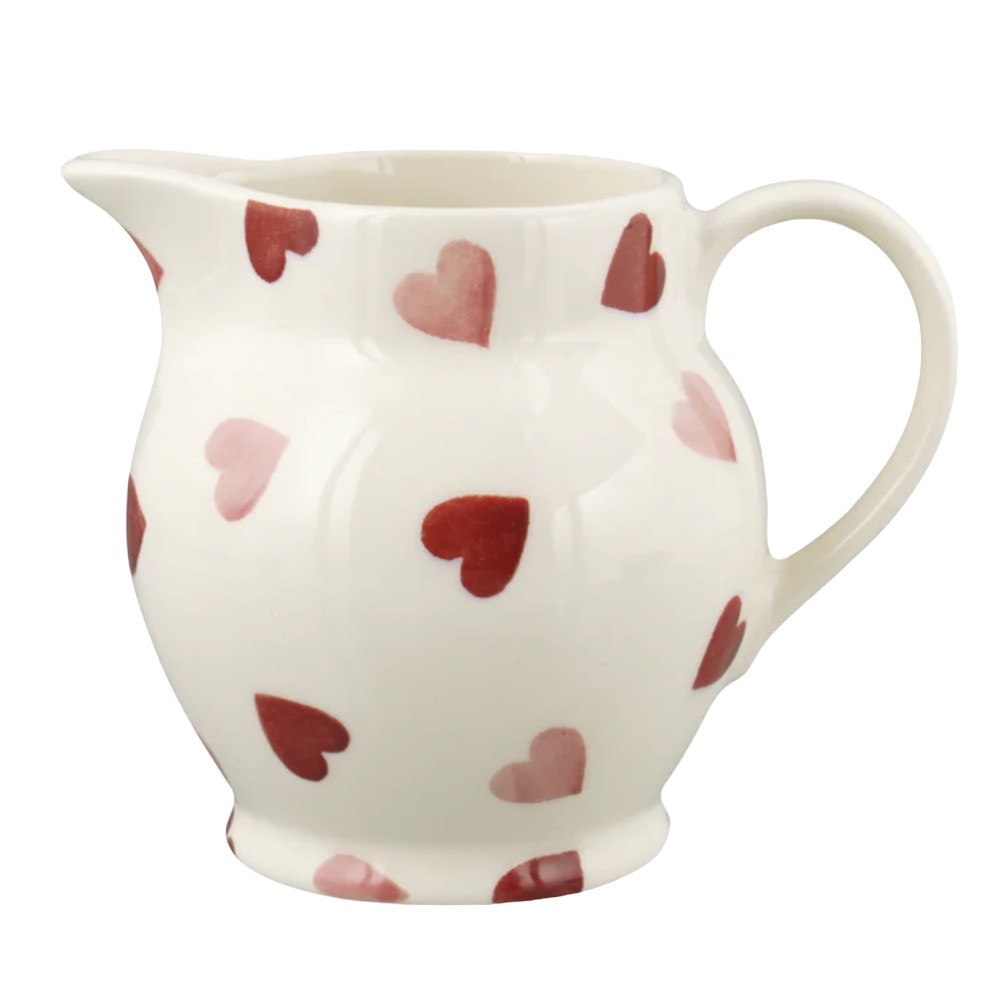 Jug: 0.315 Litre Emma Bridgewater Pink Hearts 1/2 Pint Jug, Ceramic