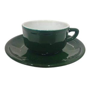 Espresso Cup and Saucer: 1 x 100ml Apilco Bistro Moka Cup and Saucer, Green