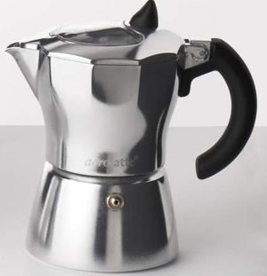 Italian Espresso Coffee Maker: 6 Cup Aerolatte MokaVista, Aluminium