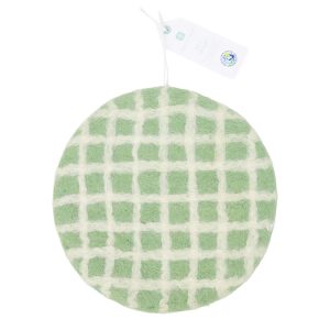 Trivet: 1 x 21cm Checked Felt Trivet, Green