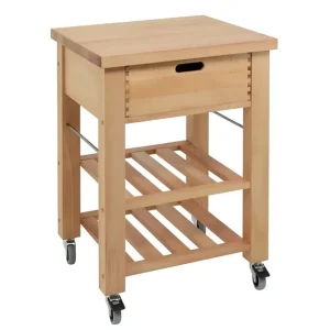 Butchers Trolley: 1 Drawer Lambourn Trolley with Beechwood Top, Assembled