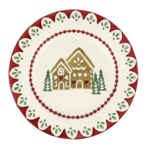 Breakfast/Salad Plate: 1 x 21.5cm Emma Bridgewater Gingerbread Mince Pies Plate, Ceramic