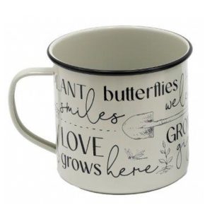 Mug: 1 x 9cm Potting Shed Enamel Mug, Cream