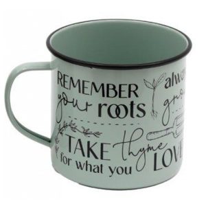 Mug: 1 x 9cm Potting Shed Enamel Mug, Blue