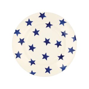 Breakfast/Salad Plate: 1 x 21.5cm Emma Bridgewater Breakfast Plate Blue Star, Ceramic