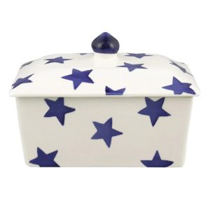 Butter Dish: Emma Bridgewater Blue Star Butter Dish, Ceramic