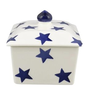 Butter Dish: Emma Bridgewater Blue Star Butter Dish, Ceramic