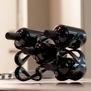 Bottle Rack: 5 Bottle Guzzini Icons Wine Rack, Black
