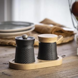 Salt and Pepper Set: 8cm Peugeot Bali Spice Palace Black Cast Iron Set