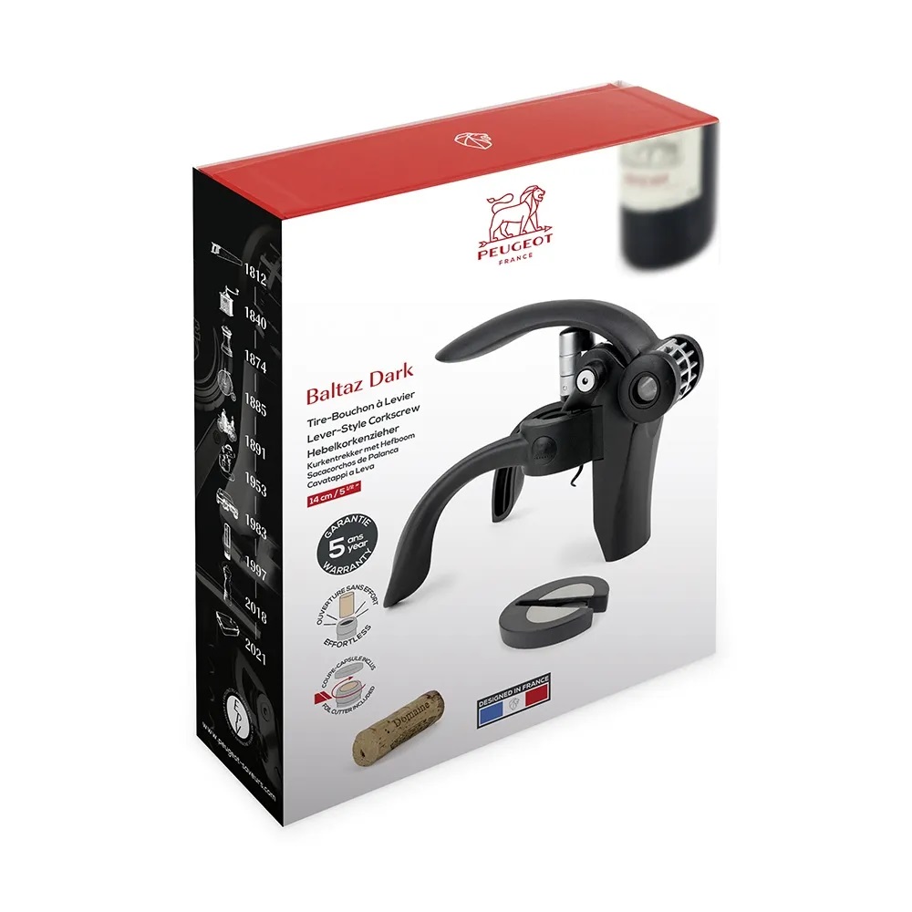 Lever Arm Corkscrew: Peugeot Baltaz Lever Arm Corkscrew, Black