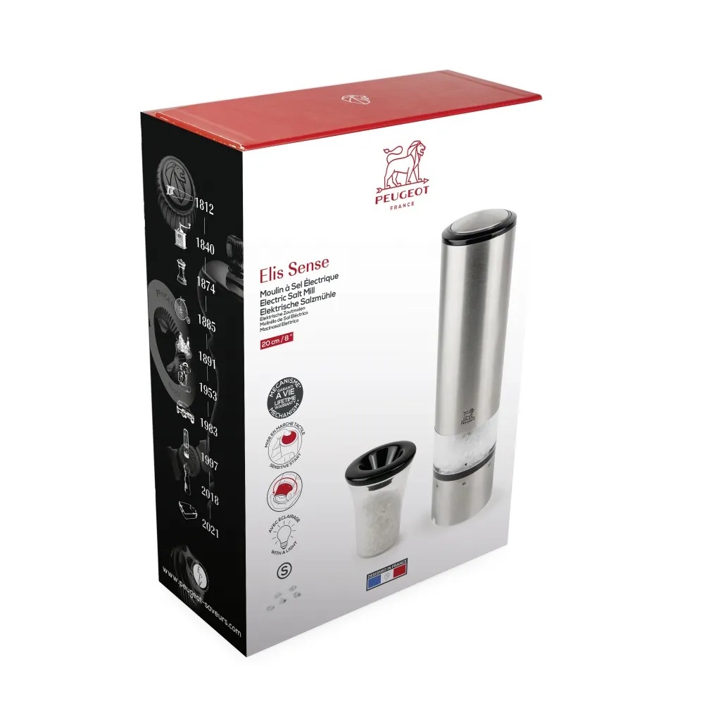 Salt and Pepper Grinder: 20cm Peugeot Elise Sense U Select Electric Mill, Salt Mill