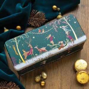 Tin: 24cm x 10cm x 8cm, Sara Miller Woodland Tales Rectangular Tin