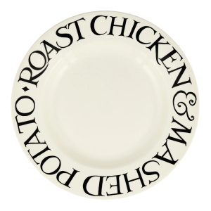 Dinner Plate: 1 x 27cm Emma Bridgewater Dinner Plate Plate Black Toast Roast Chicken, Ceramic