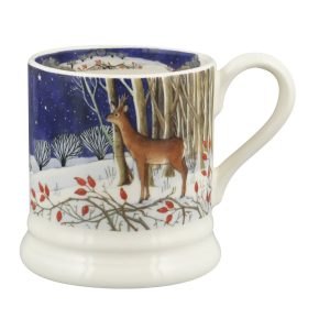Mug: 1 x 300ml Emma Bridgewater Midnight Deer 1/2 Pint Mug, Ceramic