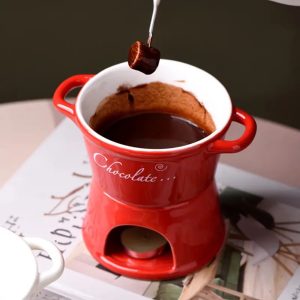 Chocolate Fondue: Chocolate Fondue Set, Red