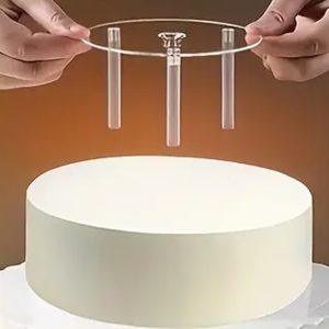 Cake Stacking Kit: Reusable Cake Layer Stacking Kit With 1 Divider and 3 Dowels, 4 Sizes