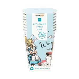 Paper Cups: 8 x Alice in Wonderland Blue Cups