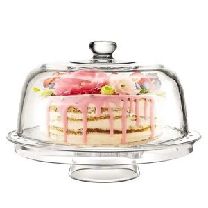 Cake Stand: 30cm 6 in 1 Cake Stand with Dome, Acrylic