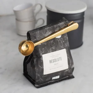Coffee Measuring Spoon: Brompton Stainless Steel Coffee Scoop, Antique Brass