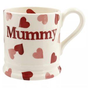 Mug: 1 x 300ml Emma Bridgewater Pink Hearts Mummy, Half Pint Mug, Ceramic