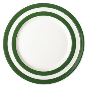 Breakfast/Salad Plate: 1 x 22cm Breakfast Plate Cornishware Adder Green, Ceramic