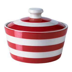 Butter Dish: Cornishware Red Butter Dish, Ceramic