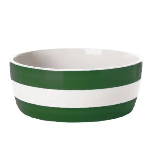 Dog Bowl: 20cm Dog Bowl Cornishware Adder Green, Ceramic