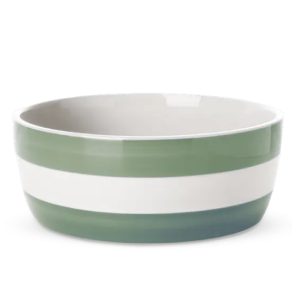 Dog Bowl: 20cm Dog Bowl Cornishware Willow Green, Ceramic