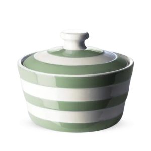 Butter Dish: Cornishware Willow Green Butter Dish, Ceramic