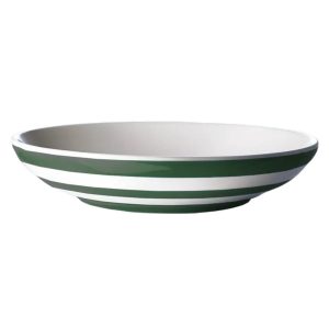 Pasta Bowl: 24cm Pasta Bowl Cornishware Adder Green, Ceramic