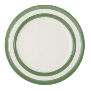 Breakfast/Salad Plate: 1 x 22cm Breakfast Plate Cornishware Willow Green, Ceramic