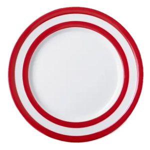 Breakfast/Salad Plate: 1 x 22cm Breakfast Plate Cornishware Red, Ceramic