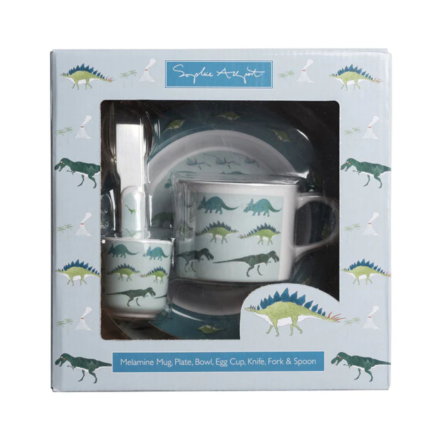 Child's Dining Set: Sophie Allport Dinosaurs Dining Set, Melamine