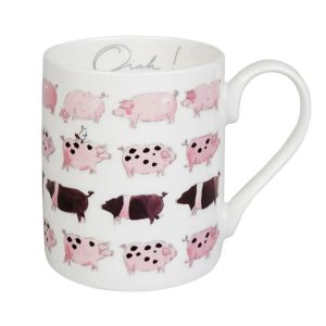 Mug: 1 x 275ml Sophie Allport, Pigs Oink, Fine Bone China