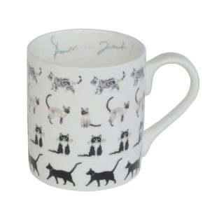 Mug: 1 x 275ml Sophie Allport Purrfect Mug, Bone China