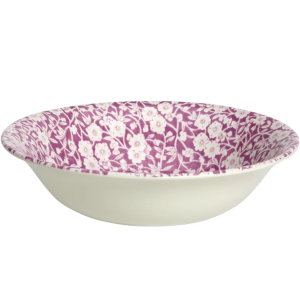 Soup Bowl: 20.5cm Burleigh Blossom Calico Soup Bowl, Ceramic