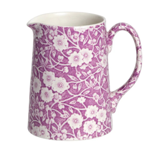 Jug: 0.284 Litre Burleigh Blossom Calico Dreadnought Jug, Ceramic
