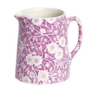 Jug: 0.16 Litre Burleigh Blossom Calico Dreadnought Jug, Ceramic