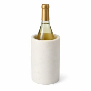 Bottle Cooler: 1 Bottle Marble Wine Cooler, White