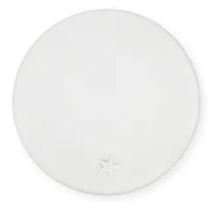 Coaster Set: 4 x Round White Star Embossed Coasters, Ceramic