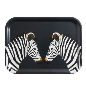 Serving Tray: 27cm x 20cm Sophie Allport Zebra Tray, Birchwood