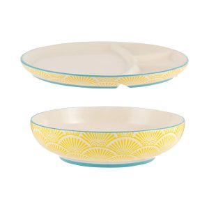 Dinner Set: World Foods Multi-Cuisine Bowl & Divider Plate