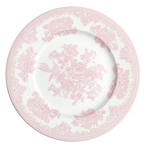 Dinner Plate: 1 x 25cm Burleigh Pink Asiatic Pheasants Plate, Ceramic
