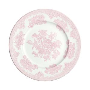 Breakfast/Salad Plate: 1 x 22cm Burleigh Pink Asiatic Pheasants Plate, Ceramic