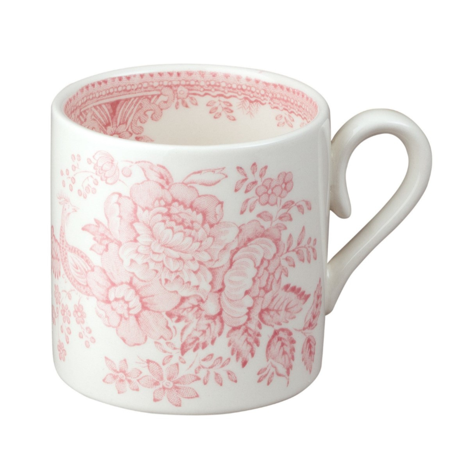 Mug: 1 x 140ml Burleigh Pink Asiatic Pheasants Mini Mug, Ceramic