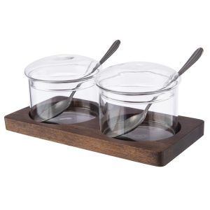 Table Caddy: Artisan Street Condiment Pots, Glass