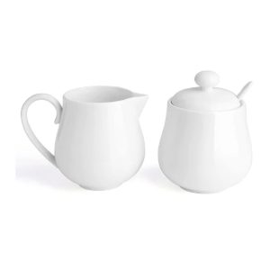 Sugar Bowl and Creamer Set: Maxwell & Williams White Basics Sugar & Creamer Set, Porcelain
