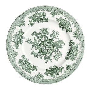 Dinner Plate: 1 x 25cm Burleigh Green Asiatic Pheasants Plate, Ceramic