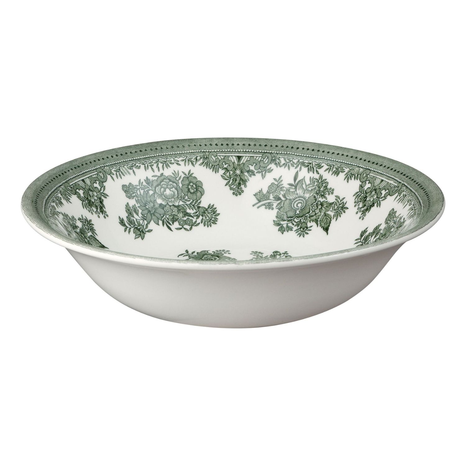 Soup Bowl: 20.5cm Burleigh Green Asiatic Pheasants Soup Bowl, Ceramic